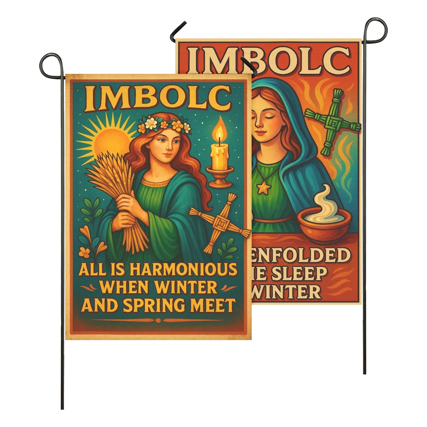 Wiccan Imbolc Sabbat Garden Flag and House Flag for Pagan Home Decor-MoonChildWorld