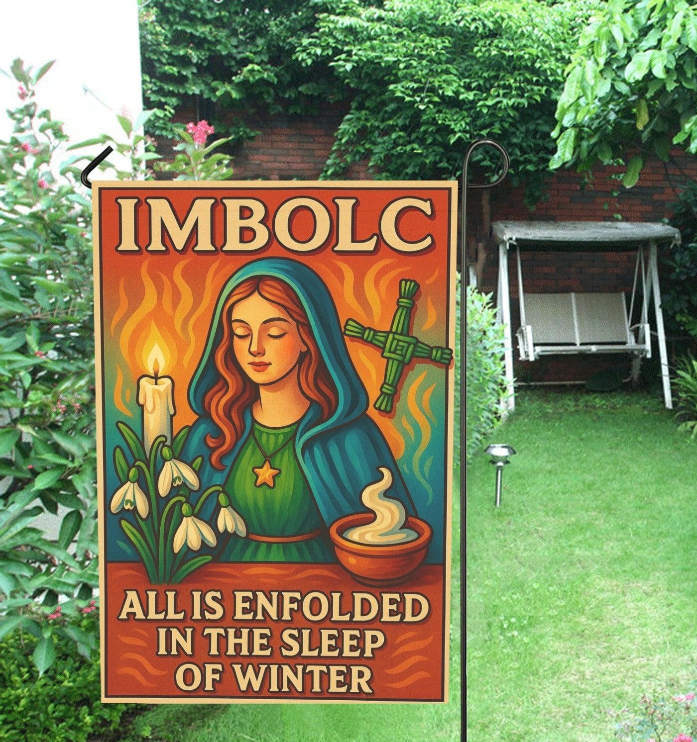 Wiccan Imbolc Sabbat Garden Flag and House Flag for Pagan Home Decor-MoonChildWorld