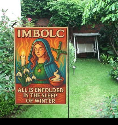 Wiccan Imbolc Sabbat Garden Flag and House Flag for Pagan Home Decor-MoonChildWorld