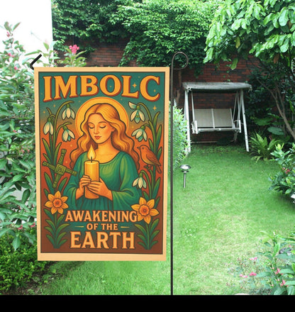 Wiccan Imbolc Sabbat Garden Flag and House Flag for Pagan Home Decor-MoonChildWorld