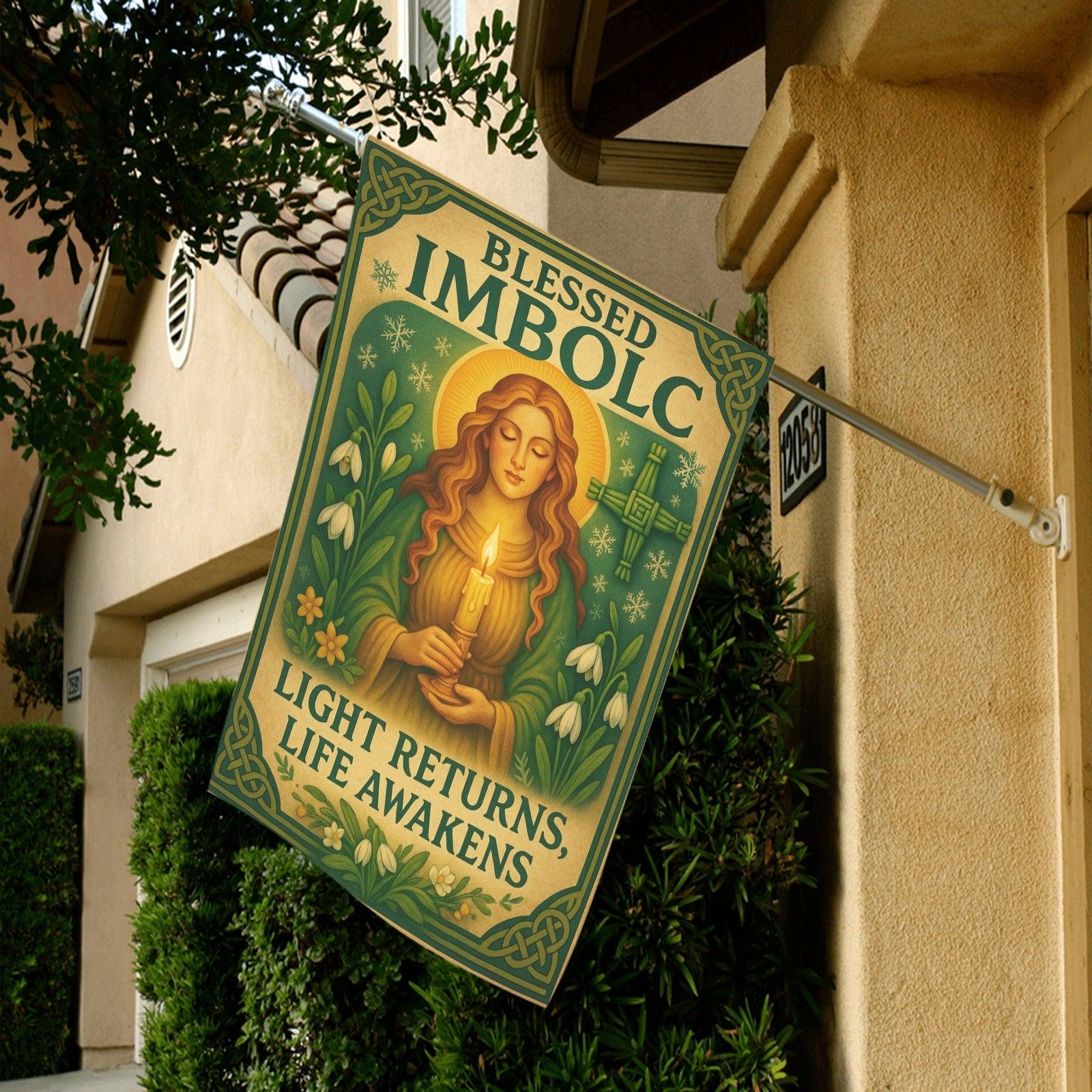 Wiccan Imbolc Sabbat Garden Flag and House Flag for Pagan Home Decor-MoonChildWorld