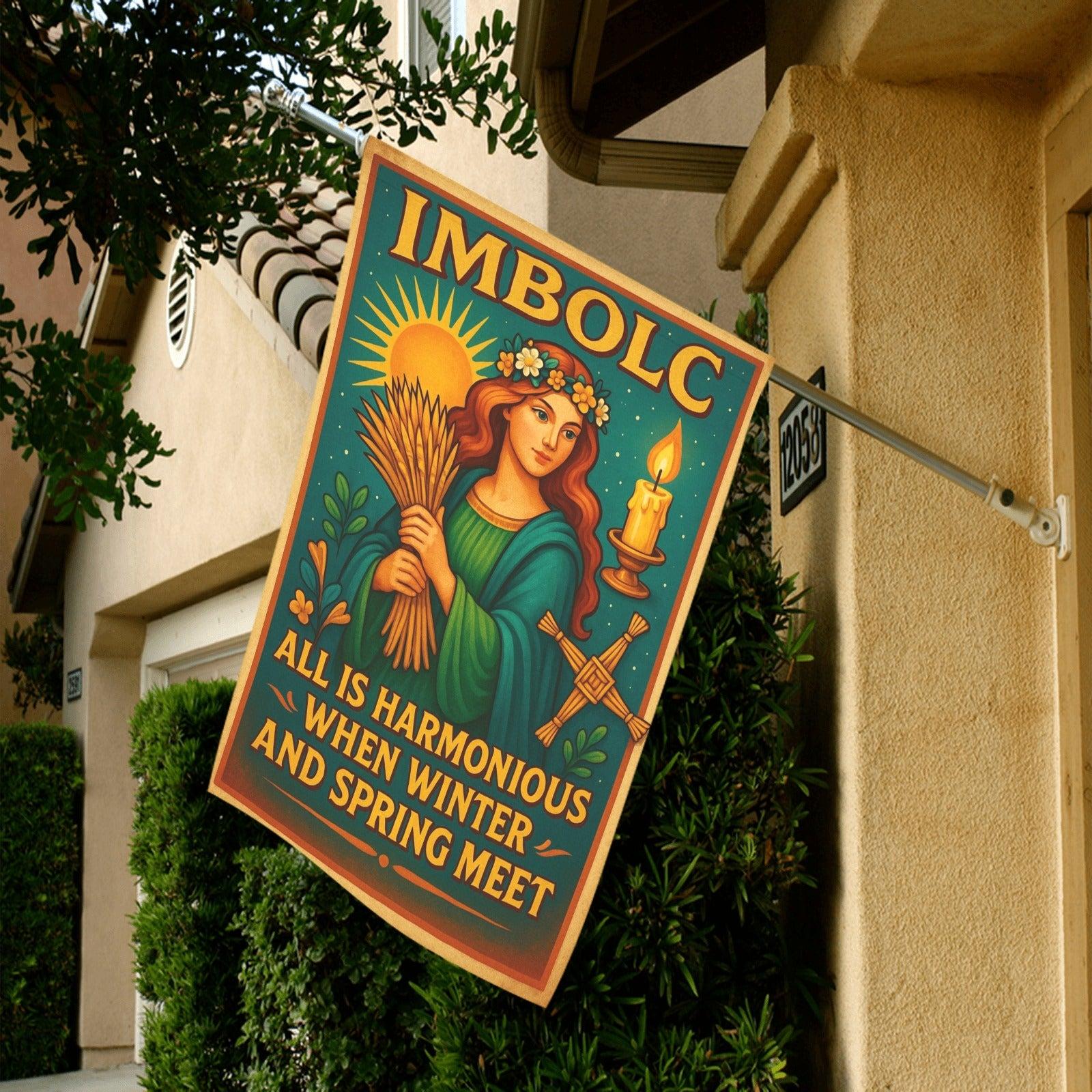 Wiccan Imbolc Sabbat Garden Flag and House Flag for Pagan Home Decor-MoonChildWorld