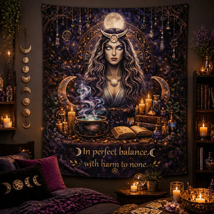 Wiccan Moon Goddess Tapestry Witchy Pagan Altar Wall Hanging_mockup_1.webp