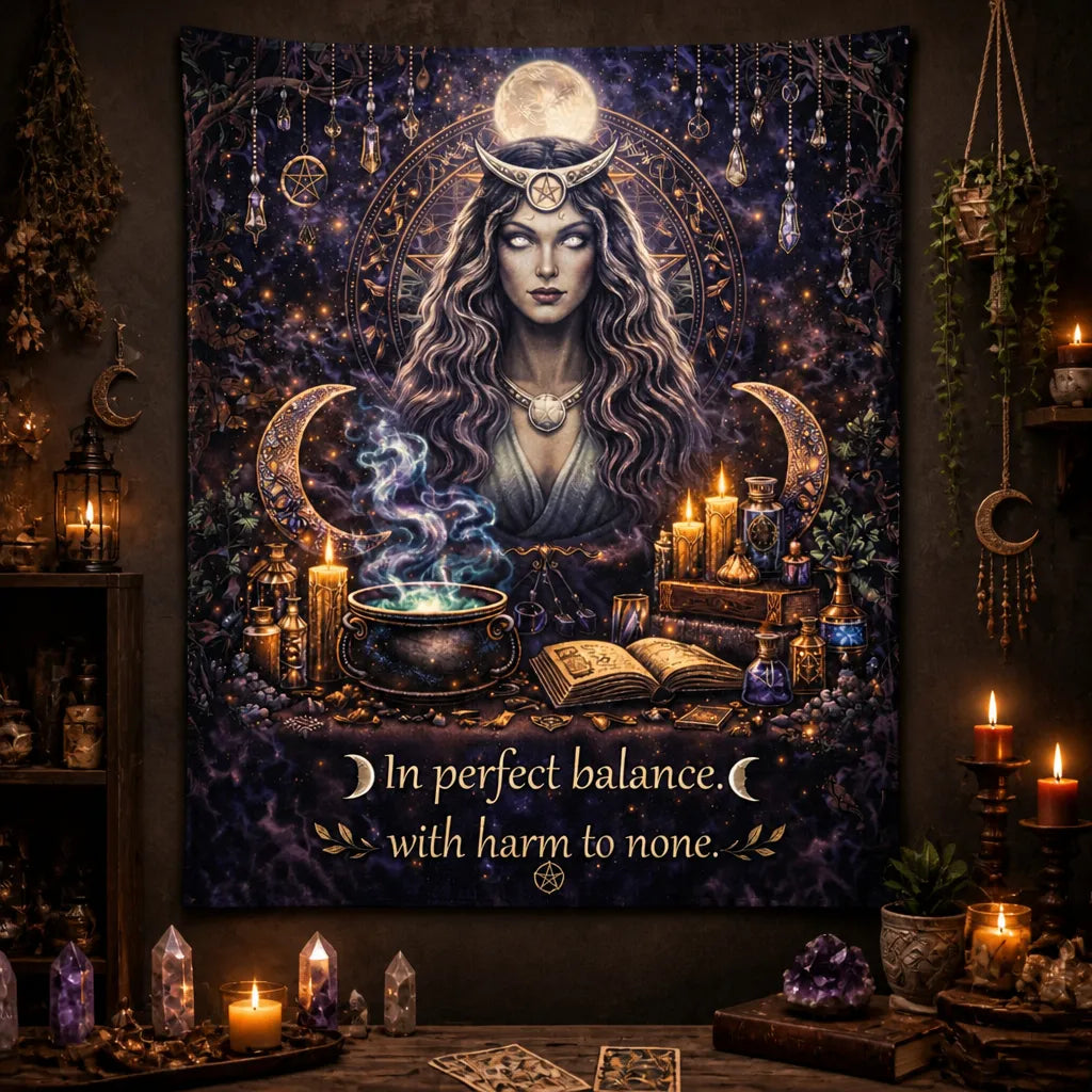 Wiccan Moon Goddess Tapestry Witchy Pagan Altar Wall Hanging_mockup_2.webp