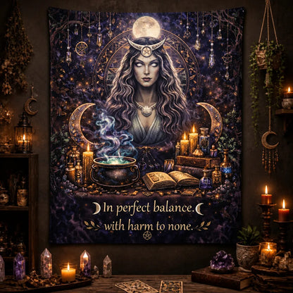 Wiccan Moon Goddess Tapestry Witchy Pagan Altar Wall Hanging_mockup_2.webp