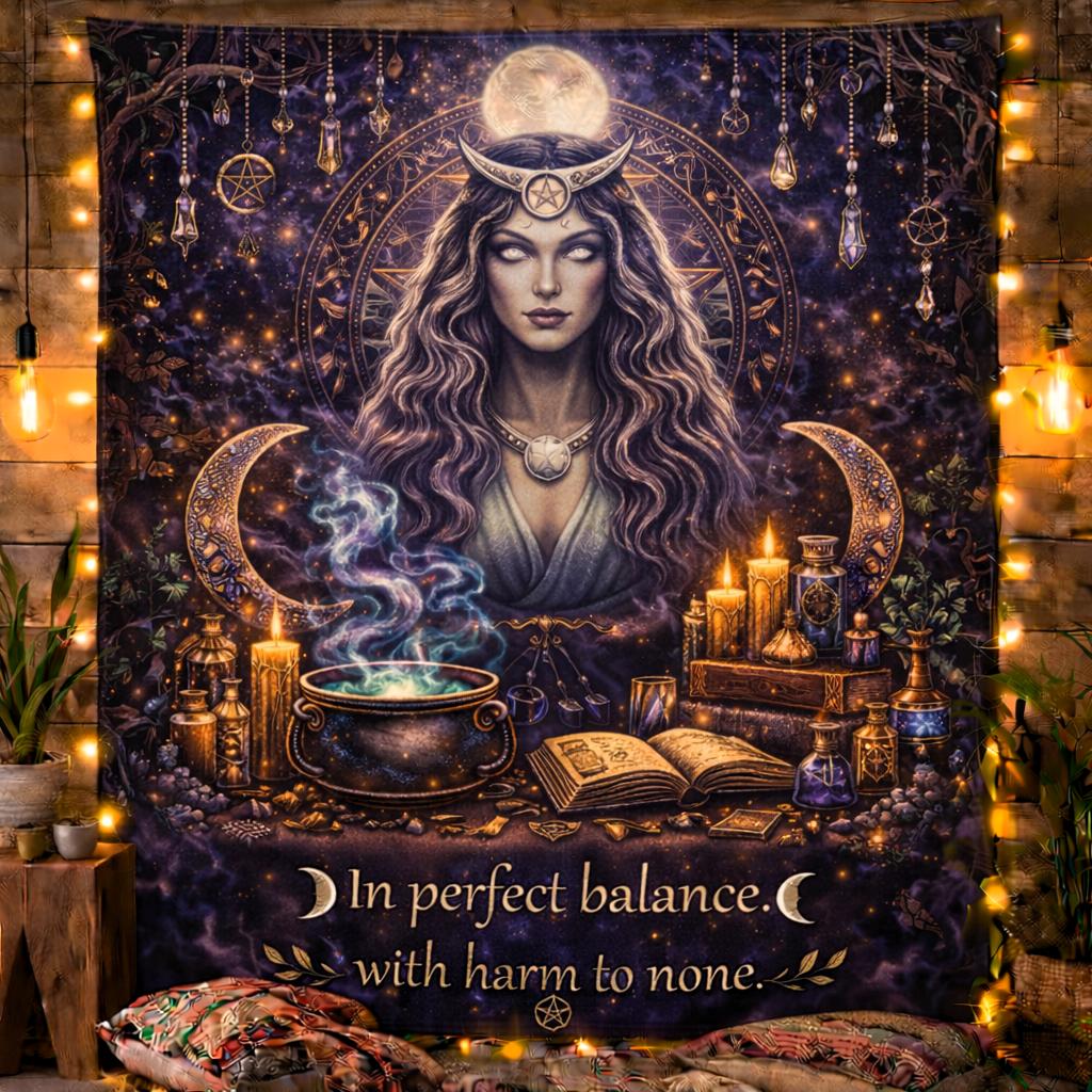Wiccan Moon Goddess Tapestry Witchy Pagan Altar Wall Hanging-MoonChildWorld