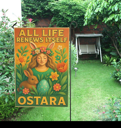 Wiccan Ostara Sabbat Garden Flag and House Flag for Pagan Spring Home Decor-MoonChildWorld