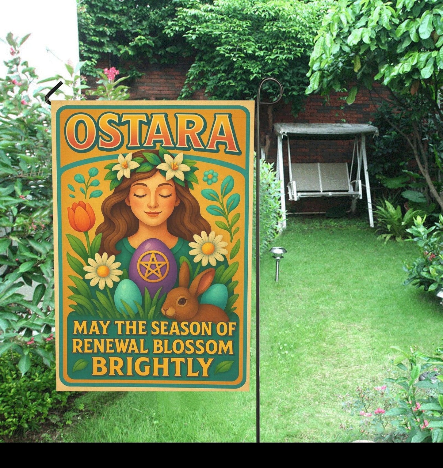 Wiccan Ostara Sabbat Garden Flag and House Flag for Pagan Spring Home Decor-MoonChildWorld