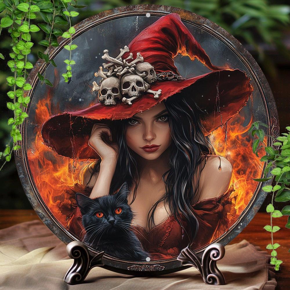 Wiccan & Pagan Metal Sign Witchy Welcome Decor for Yule & Halloween-MoonChildWorld