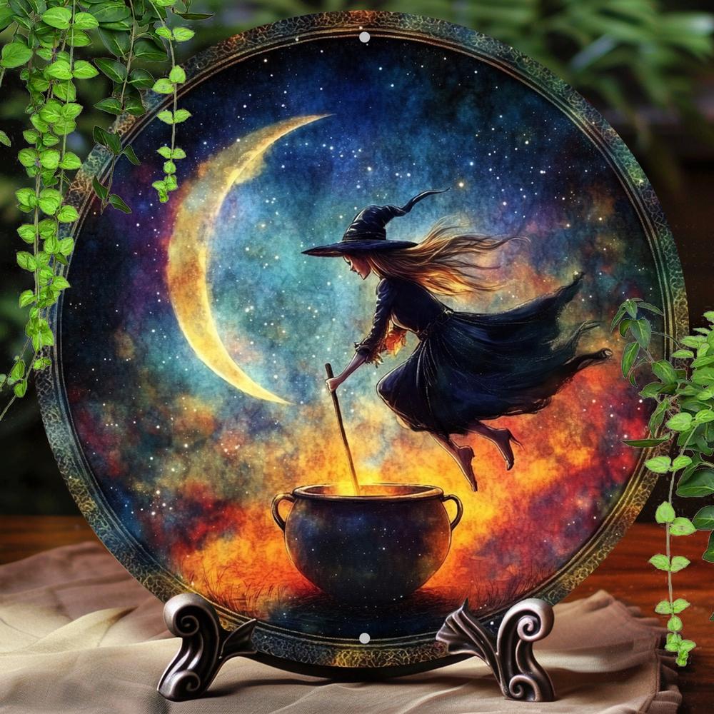 Wiccan & Pagan Metal Sign Witchy Welcome Decor for Yule & Halloween-MoonChildWorld