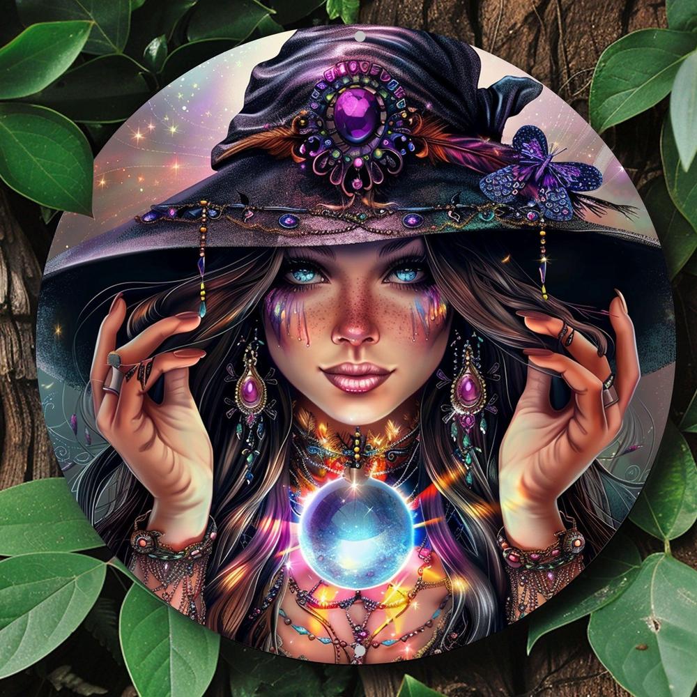 Wiccan & Pagan Metal Sign Witchy Welcome Decor for Yule & Halloween-MoonChildWorld