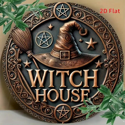 Wiccan & Pagan Metal Sign Witchy Welcome Decor for Yule & Halloween-MoonChildWorld