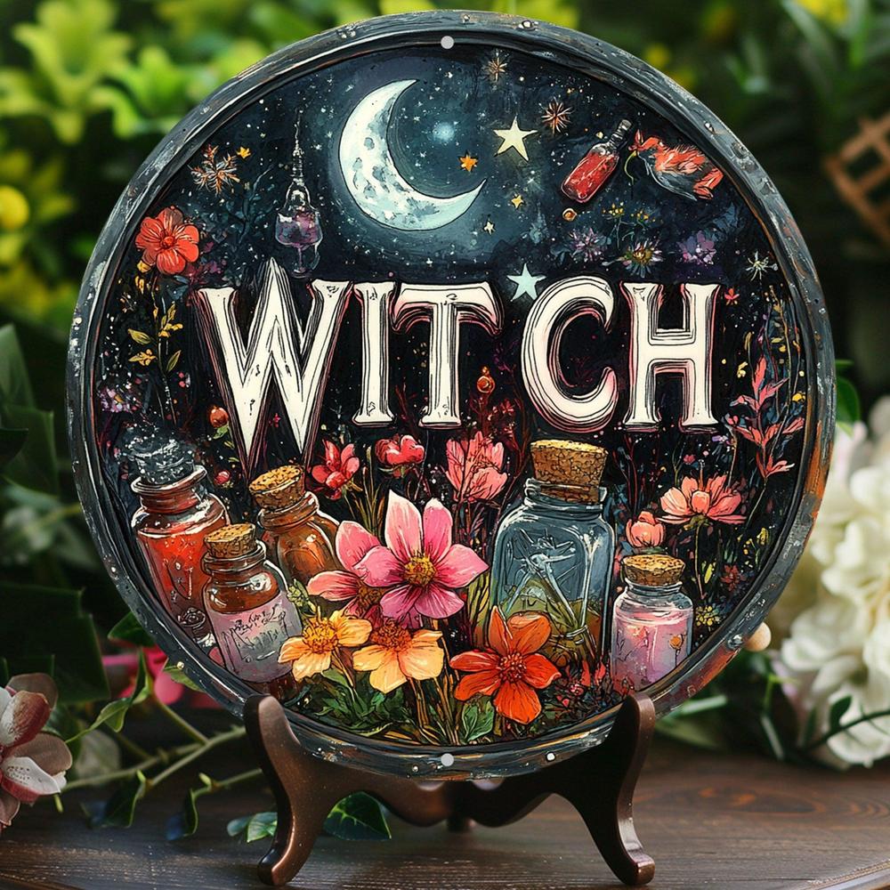 Wiccan & Pagan Metal Sign Witchy Welcome Decor for Yule & Halloween-MoonChildWorld