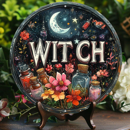 Wiccan & Pagan Metal Sign Witchy Welcome Decor for Yule & Halloween-MoonChildWorld