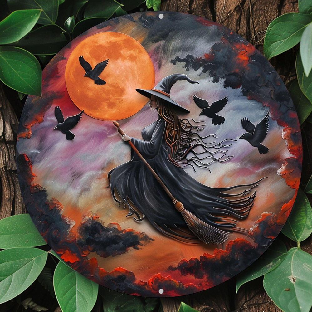 Wiccan & Pagan Metal Sign Witchy Welcome Decor for Yule & Halloween-MoonChildWorld