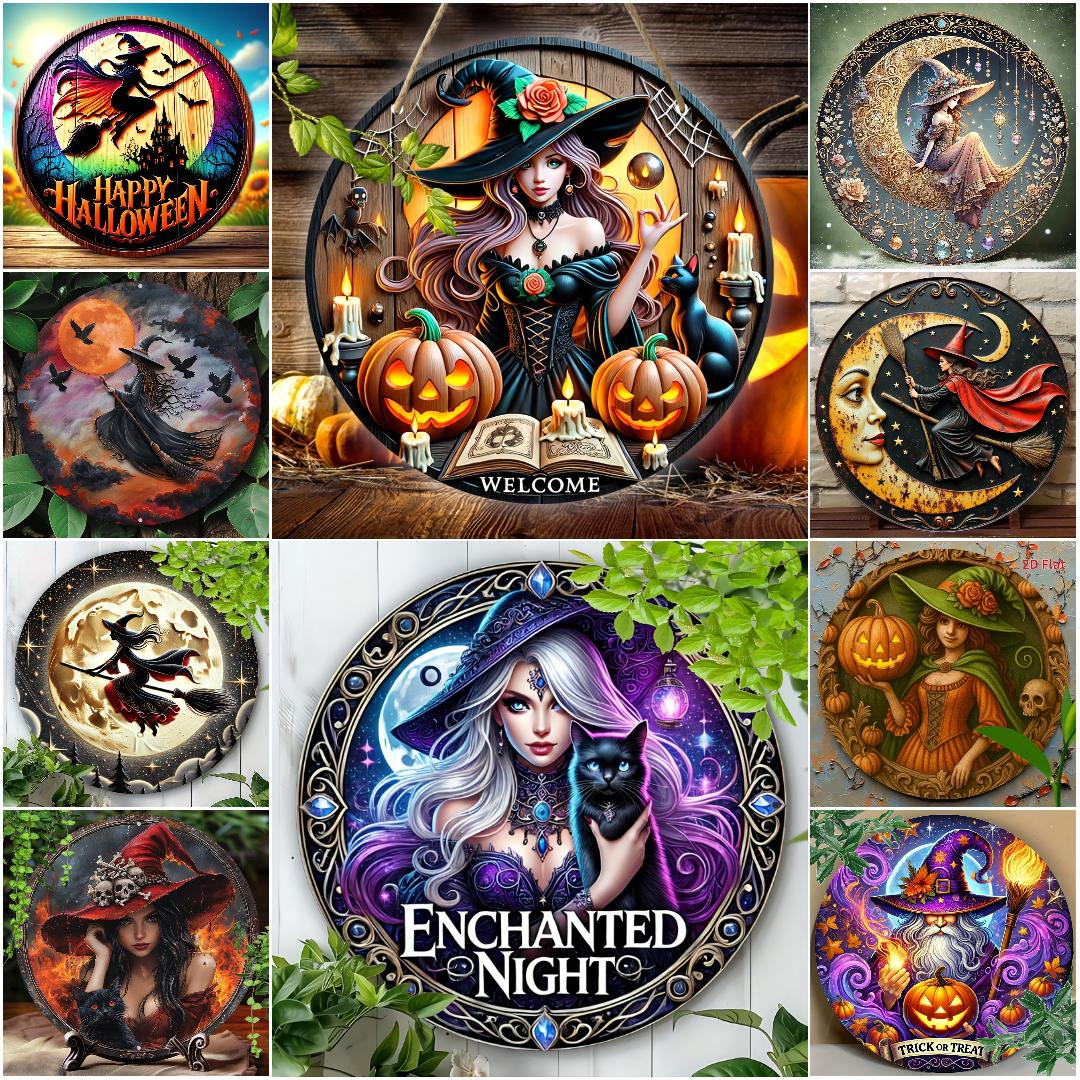 Wiccan & Pagan Metal Sign Witchy Welcome Decor for Yule & Halloween-MoonChildWorld