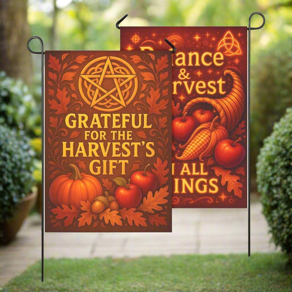 Wiccan Sabbat Garden Flag and House Flag for Pagan Lammas Harvest Festival Decor-MoonChildWorld