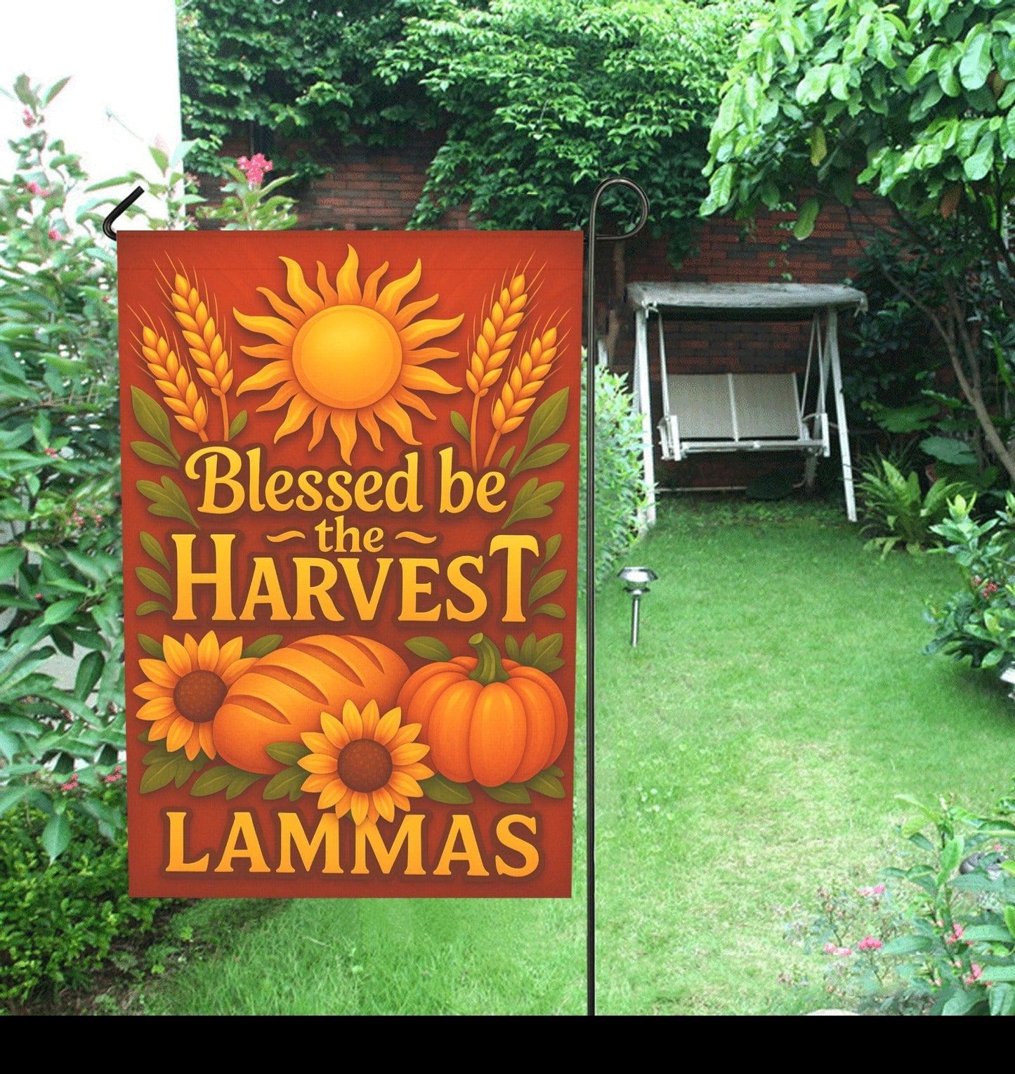 Wiccan Sabbat Garden Flag and House Flag for Pagan Lammas Harvest Festival Decor-MoonChildWorld