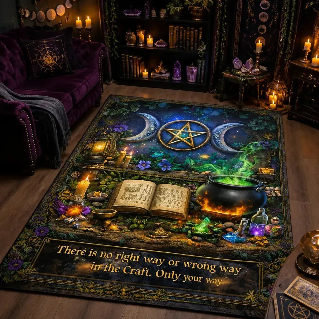 Wiccan Symbols Area Rug - Witchcraft Carpet for Halloween_mockup_1.webp