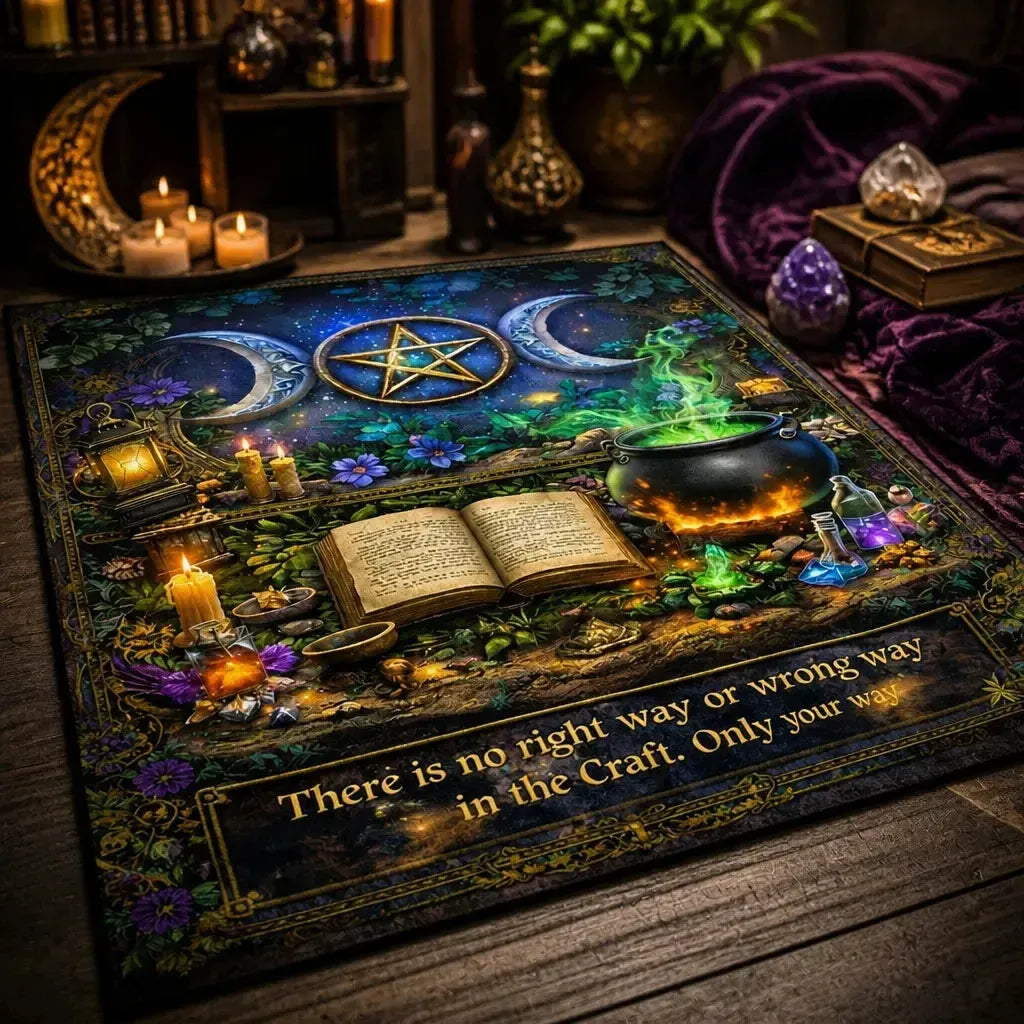 Wiccan Symbols Area Rug - Witchcraft Carpet for Halloween_mockup_3.webp