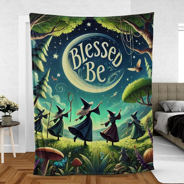 Wiccan Throw Blanket – Enchanted Witch Blanket-MoonChildWorld