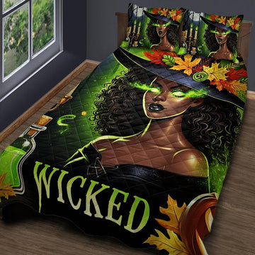 Wicked Witch Gothic Quilt Bedding Set for Halloween Home Decor-MoonChildWorld