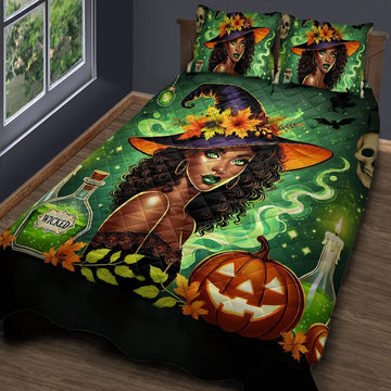 Wicked Witch Quilt Bedding Set for Halloween Home Decor-MoonChildWorld