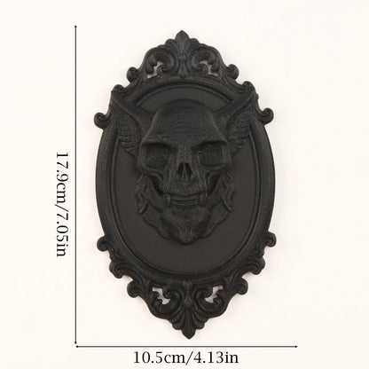 Winged Demon Skull Relief Wall Hanging – size and scale reference