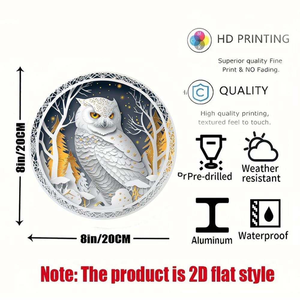 Winter Owl Wall Art Owl Metal Sign Pagan Yule Decor-MoonChildWorld