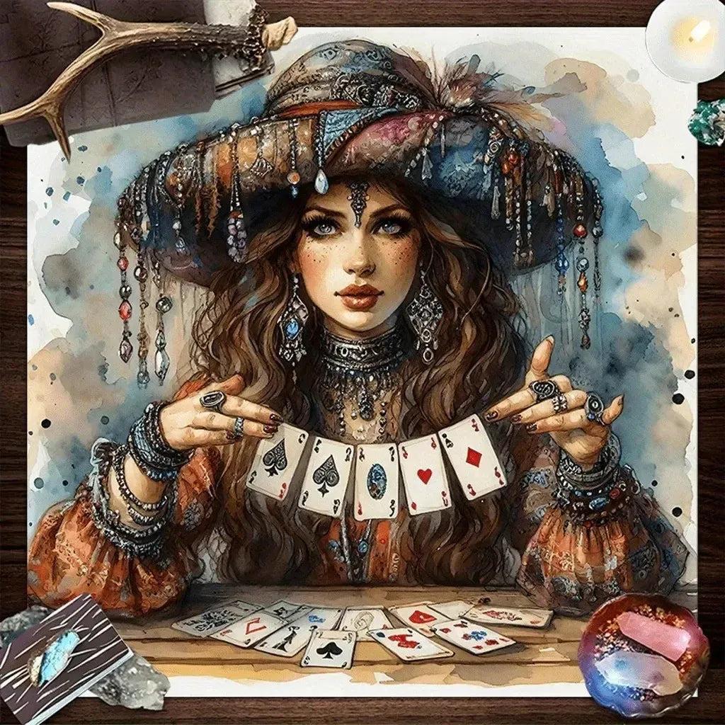 Witch Altar Cloth Wicca Tarot Tablecloth for Divination Pagan Decor-MoonChildWorld