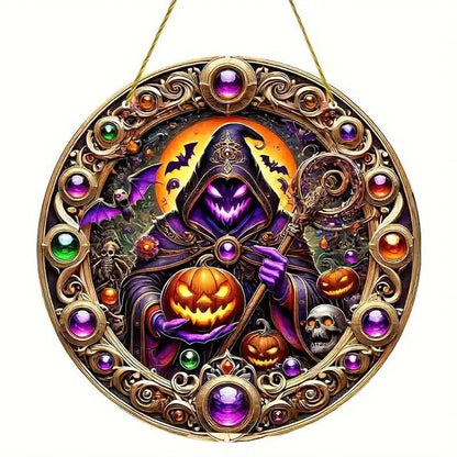 Witch Black Cat Spooky Suncatcher Halloween Acrylic Sign-MoonChildWorld