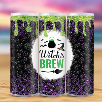Witch Brew Halloween Skinny Tumbler-MoonChildWorld