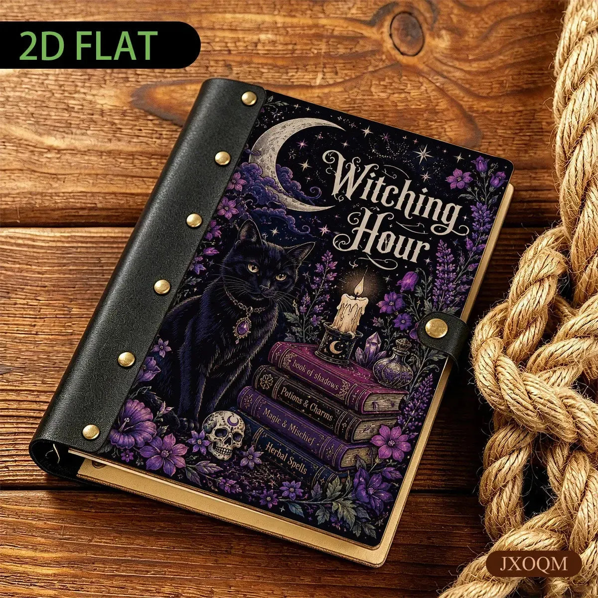 Witch Cat Spellbook Candle Journal - Book of Shadows - MoonChildWorld