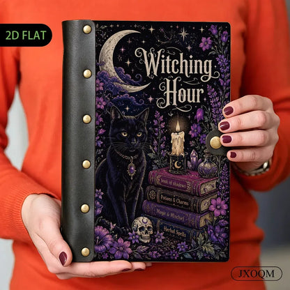 Witch Cat Spellbook Candle Journal - spell book journal - MoonChildWorld