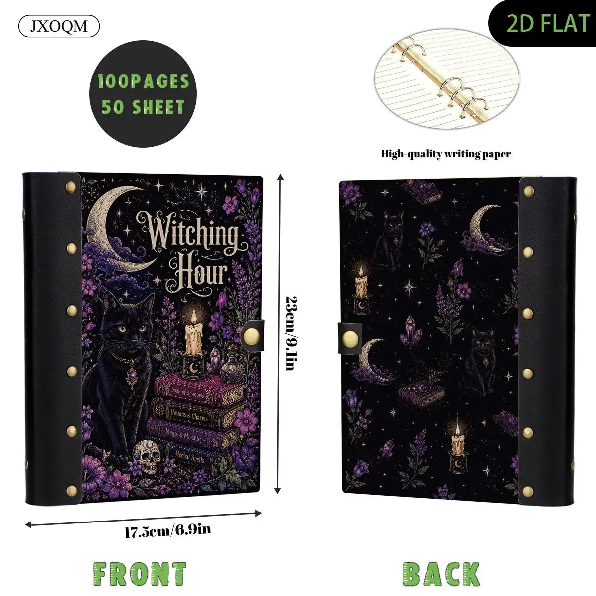 Witch Cat Spellbook Candle Journal - witch journal - MoonChildWorld