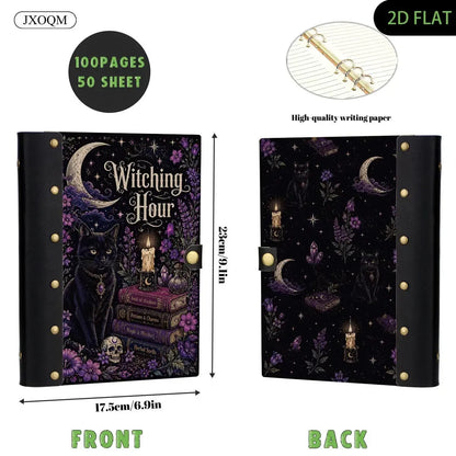 Witch Cat Spellbook Candle Journal - witch journal - MoonChildWorld