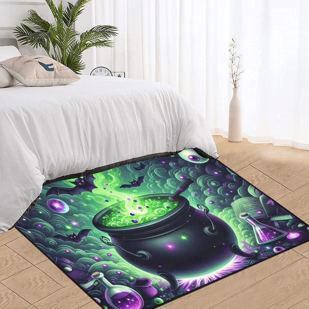 Witch Cauldron Area Rug Witchcraft Carpet for Halloween-MoonChildWorld