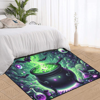 Witch Cauldron Area Rug Witchcraft Carpet for Halloween-MoonChildWorld