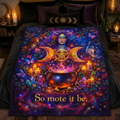 Witch Cauldron Wicca Goddess Triple Moon Blanket for Pagan Home Decor_mockup_2.webp