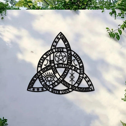 Witch Celtic Knot Metal Sign Triquetra Wall Art - Pagan Metal Sign for Wiccans-MoonChildWorld