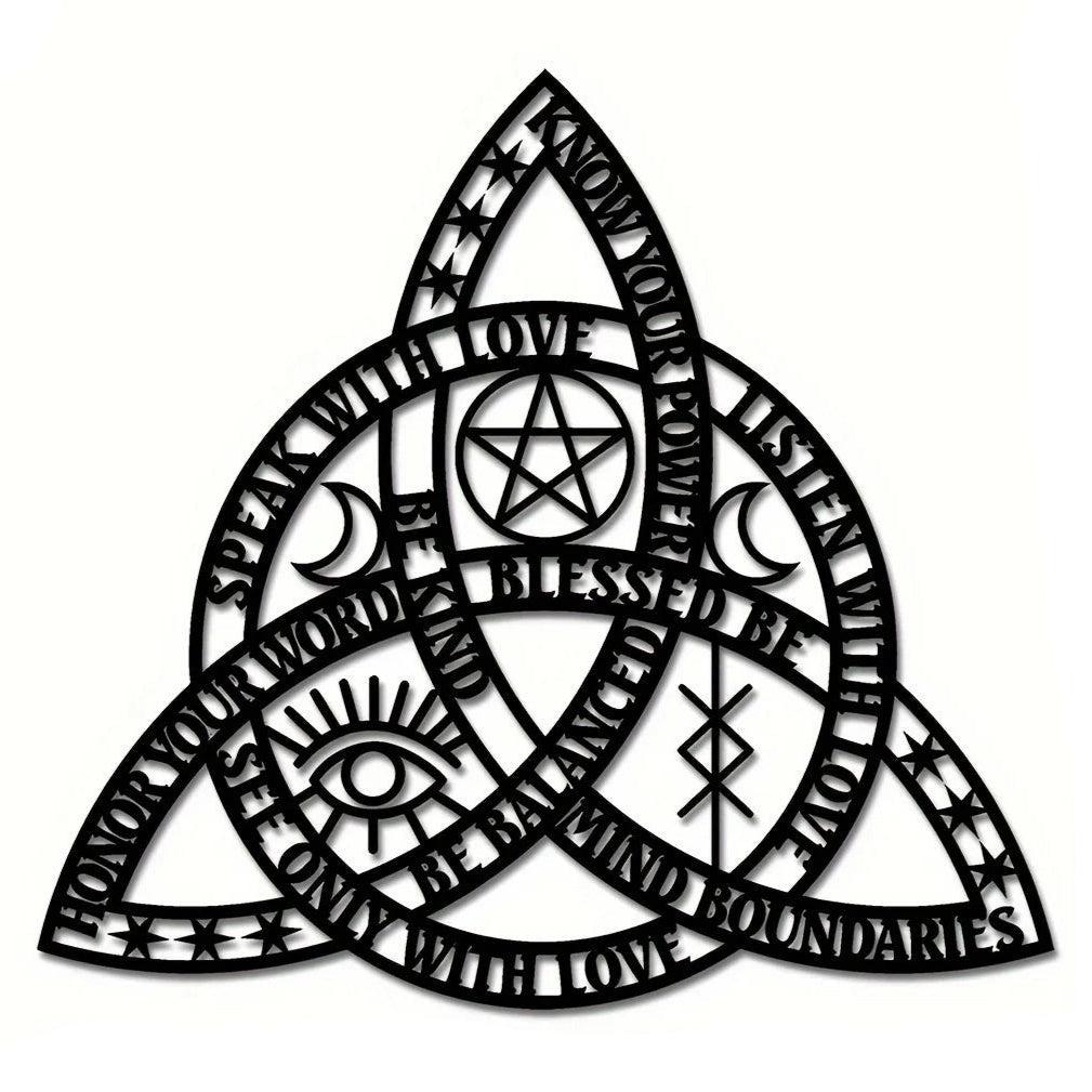 Witch Celtic Knot Metal Sign Triquetra Wall Art - Pagan Metal Sign for Wiccans-MoonChildWorld