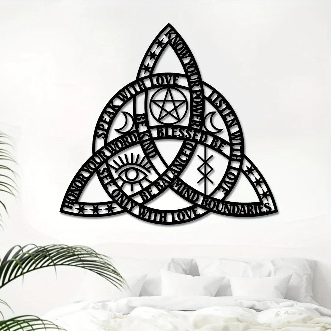 Witch Celtic Knot Metal Sign Triquetra Wall Art - Pagan Metal Sign for Wiccans-MoonChildWorld