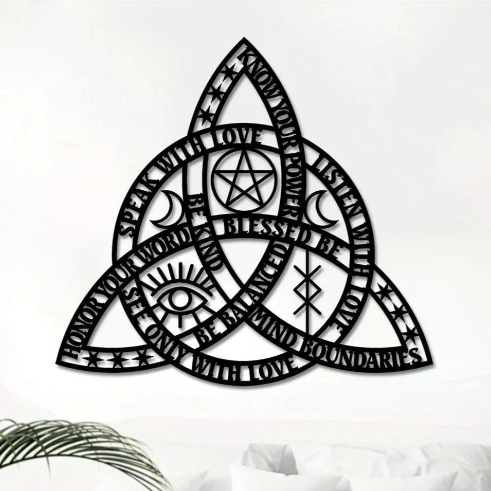 Witch Celtic Knot Metal Sign Triquetra Wall Art - Pagan Metal Sign for Wiccans-MoonChildWorld