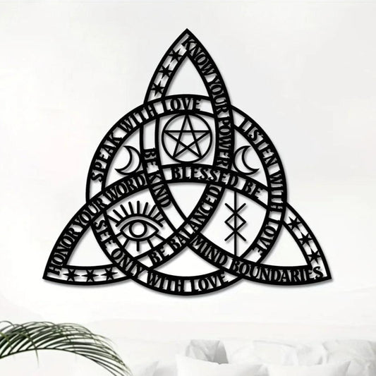 Witch Celtic Knot Metal Sign Triquetra Wall Art - Pagan Metal Sign for Wiccans-MoonChildWorld