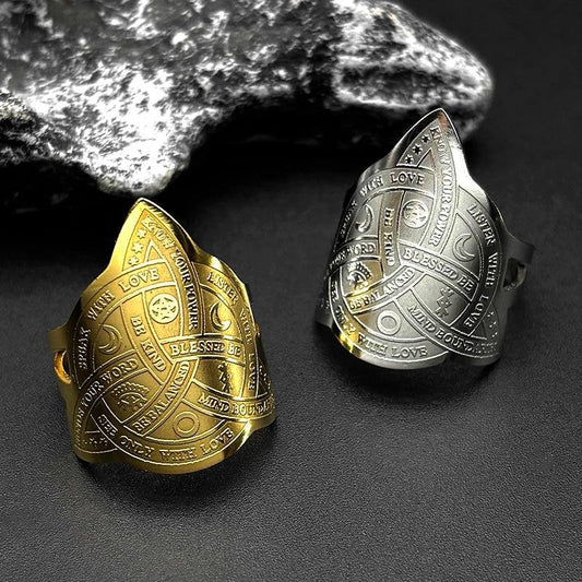 Witch Celtic Knot Triquetra Rings Witchcraft Protection Ring Wicca Pagan Jewelry