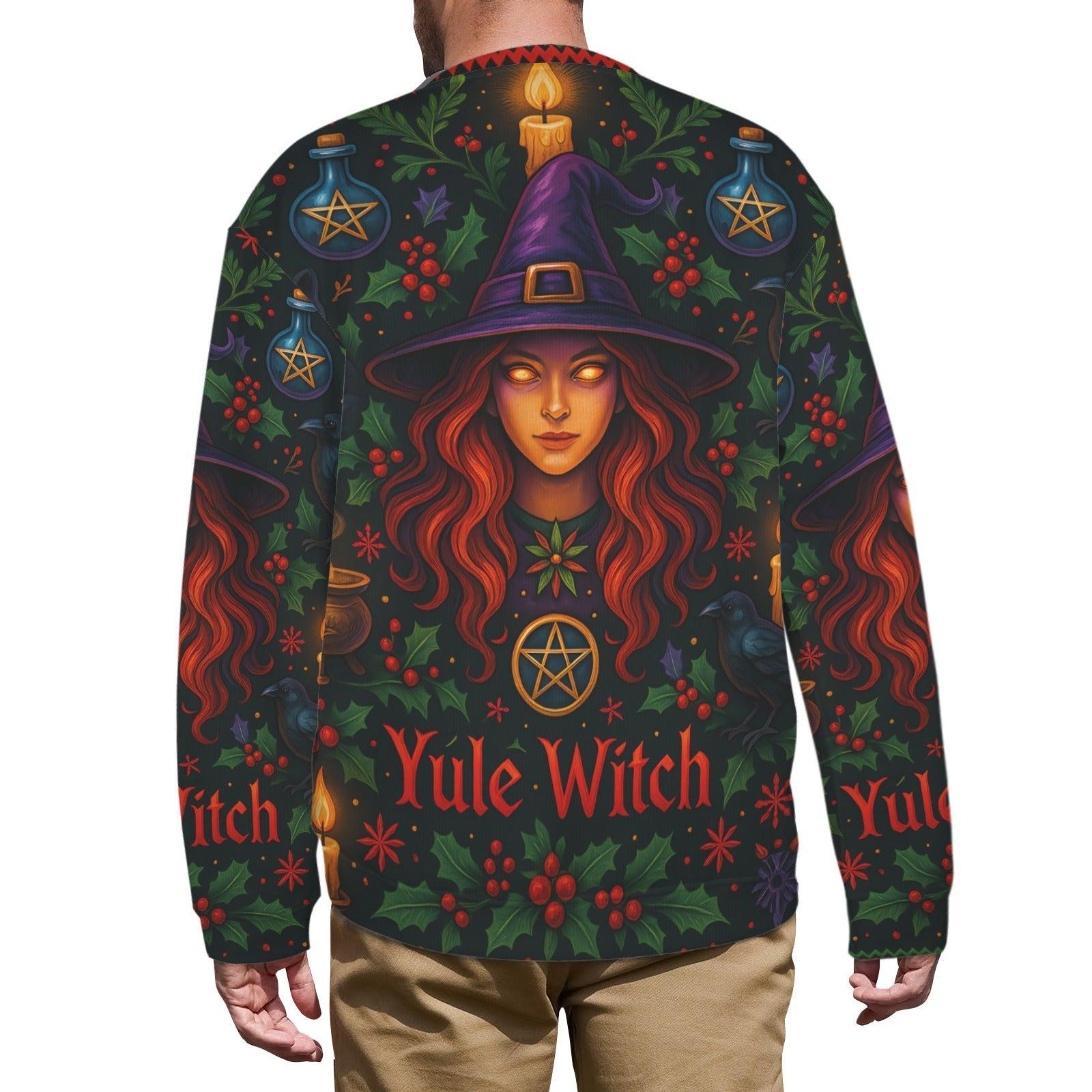 Witch Christmas Sweater Pagan Yule Sweatshirt-MoonChildWorld