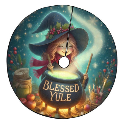 Witch Christmas Tree Skirt for Yule Decorations-MoonChildWorld
