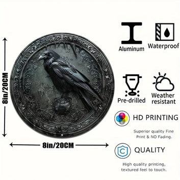 Witch Crow Black Raven Metal Sign Gothic Decor-MoonChildWorld