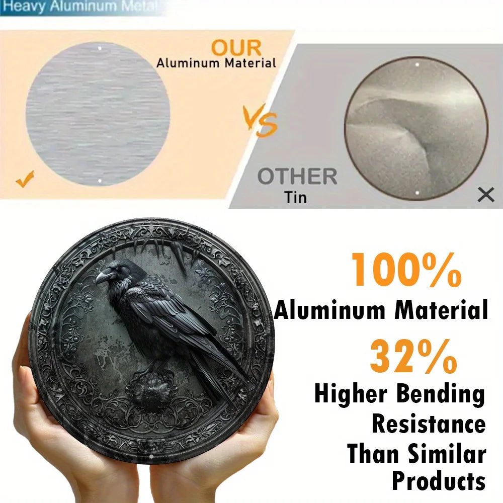 Witch Crow Black Raven Metal Sign Gothic Decor-MoonChildWorld