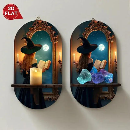 Witch Floating Shelves Halloween Decorative Wall Shelf Wicca Altar Decor-MoonChildWorld
